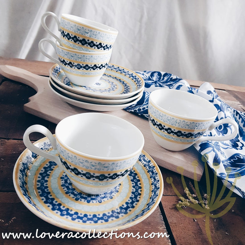 Awasaka Japan Blue & Yellow Floral Tea & Dinnerware Collection - Lovera Collections