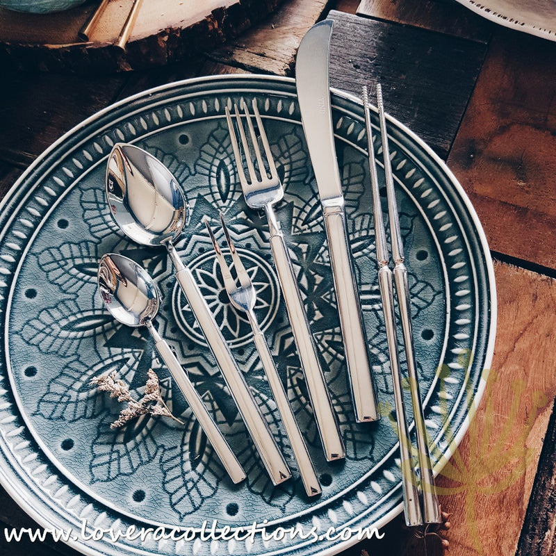 Claris Shiny Gold / Silver / Bronze Ion Plated Stainless Steel SS304 Cutlery Collection - Lovera Collections