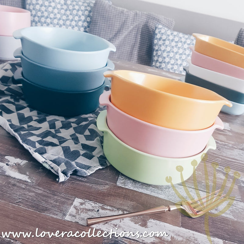 *BUY 1 FREE 1 PROMO* Kalours Assorted Colors Round Baking Dish w Handles - Lovera Collections