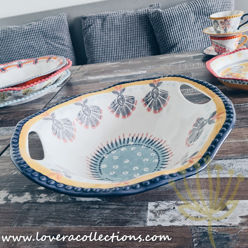 Afrocentric Light Blue Dinnerware & Serveware Collection - Lovera Collections