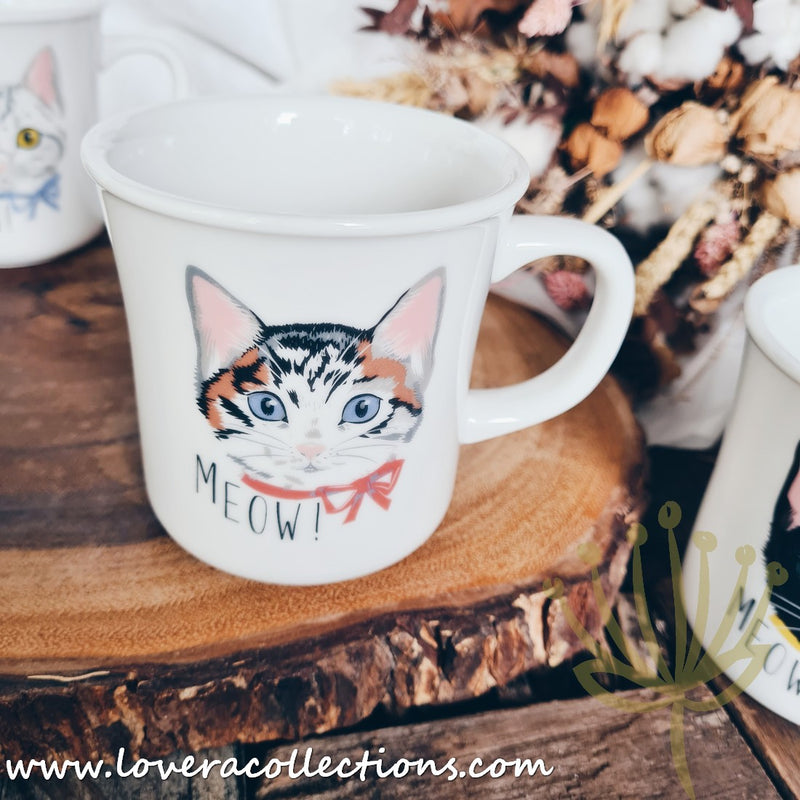 Meow Meow Neko Cat Head Japan Mugs & Condiments Dishes