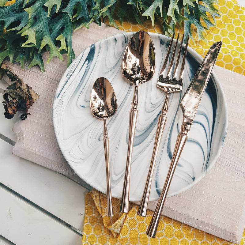 *40% CLEARANCE PROMO* Parisienne Shiny Gold / Silver / Bronze Ion Plated Stainless Steel SS304 Cutlery Collection