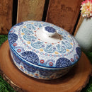 *50% CLEARANCE SALE* Assorted Prints Round Pot w Cover