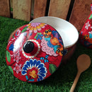 *50% CLEARANCE SALE* Assorted Prints Round Pot w Cover