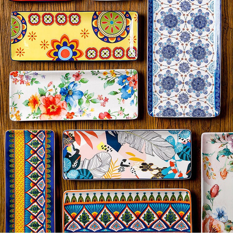 *30% CLEARANCE SALE* Assorted Prints Rectangle Plates