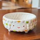 *30% CLEARANCE SALE* Baaba Sheep White / Pink Serving Dish / Pet Bowl