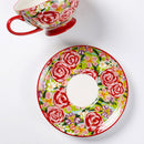 *50% CLEARANCE PROMO* Blooming Floral Teapot & Tea Cup with Saucer