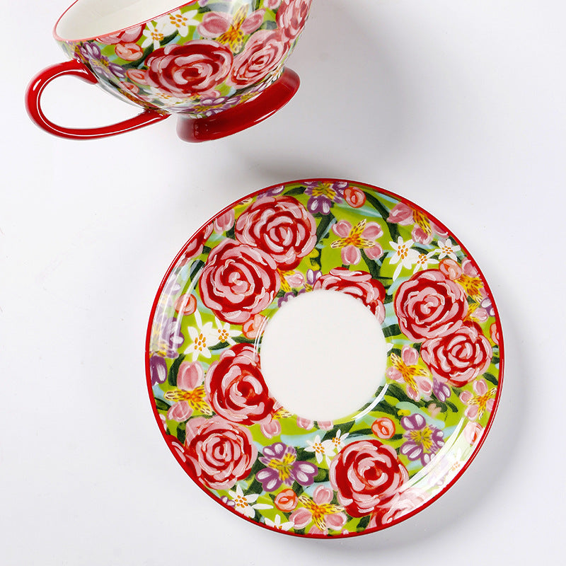 *50% CLEARANCE PROMO* Blooming Floral Teapot & Tea Cup with Saucer