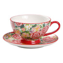*50% CLEARANCE PROMO* Blooming Floral Teapot & Tea Cup with Saucer