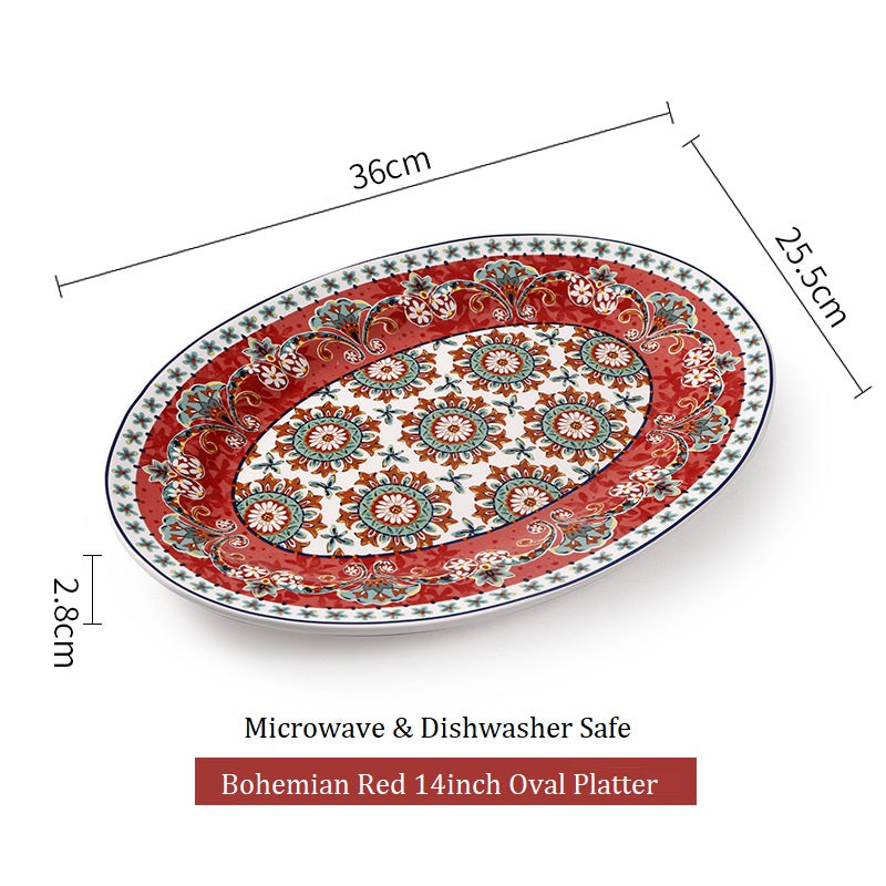 *30% CLEARANCE SALE* Bohemian Red Dinnerware & Serving Dishes
