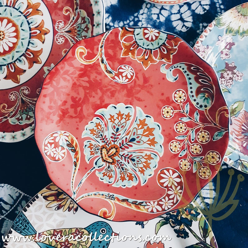 *30% CLEARANCE SALE* Bohemian Red Dinnerware & Serving Dishes