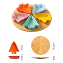 *30% OFF CLEARANCE PROMO* Christmas Tree Snacks / Condiments Dishes Set with Wooden Tray