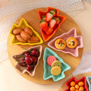 *30% OFF CLEARANCE PROMO* Christmas Tree Snacks / Condiments Dishes Set with Wooden Tray