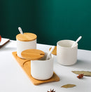 *50% CLEARANCE SALE* Nordic Style 3 Piece Condiments Pots Set with Tray