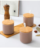 *50% CLEARANCE SALE* Nordic Style 3 Piece Condiments Pots Set with Tray