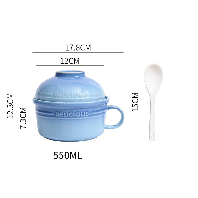 *50% CLEARANCE SALE* Kalours Noodles Bowl w Cover & Soup Spoon Set