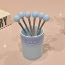 *50% CLEARANCE SALE* Kalours Stainless Steel Fruit Fork Set w Holder