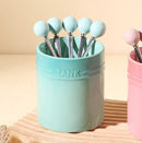 *50% CLEARANCE SALE* Kalours Stainless Steel Fruit Fork Set w Holder