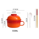 *50% CLEARANCE SALE* Kalours Noodles Bowl w Cover & Soup Spoon Set