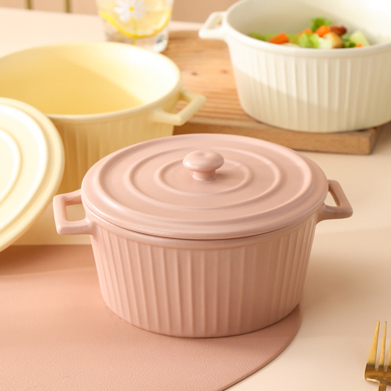 *50% CLEARANCE SALE* Nordic Pastel 1.2L Round Baking Pot with Cover