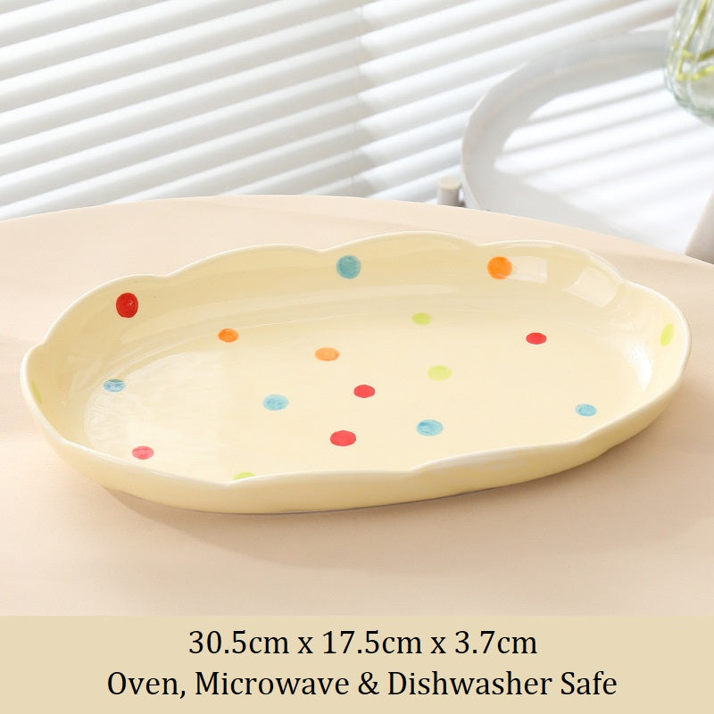 *30% OFF CLEARANCE SALE* Colorful Polka Dots Oven Safe Oval Dish