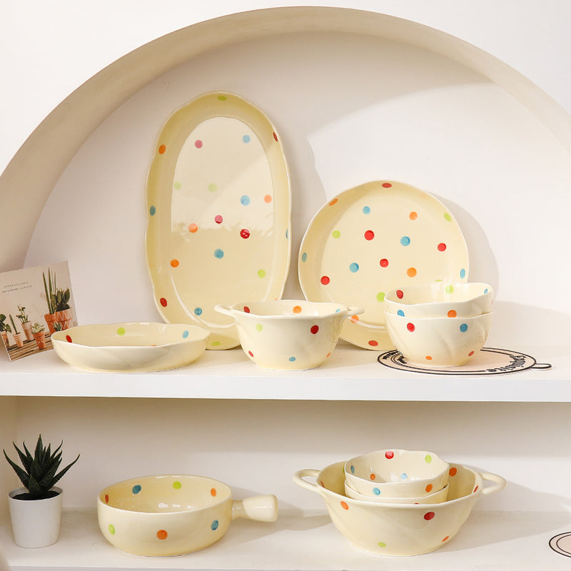 *30% OFF CLEARANCE SALE* Colorful Polka Dots Oven Safe Oval Dish
