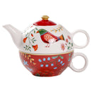 *30% CLEARANCE SALE* Red Spring Bird Teapot w Cup Set