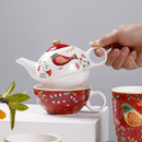 *30% CLEARANCE SALE* Red Spring Bird Teapot w Cup Set