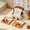 *30% CLEARANCE SALE*  Breakfast Toast Plates & Container Set