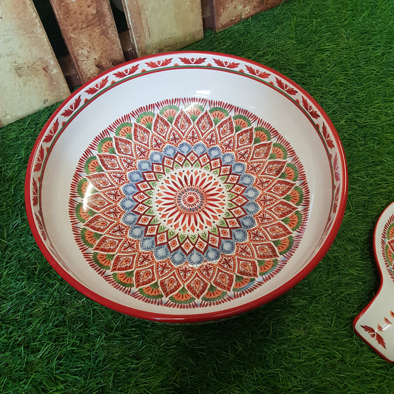 [NEW!] Assorted Festive Prints Huge Serving Bowl