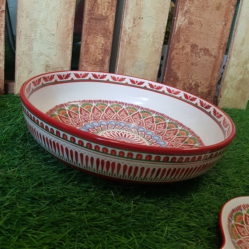 [NEW!] Assorted Festive Prints Huge Serving Bowl