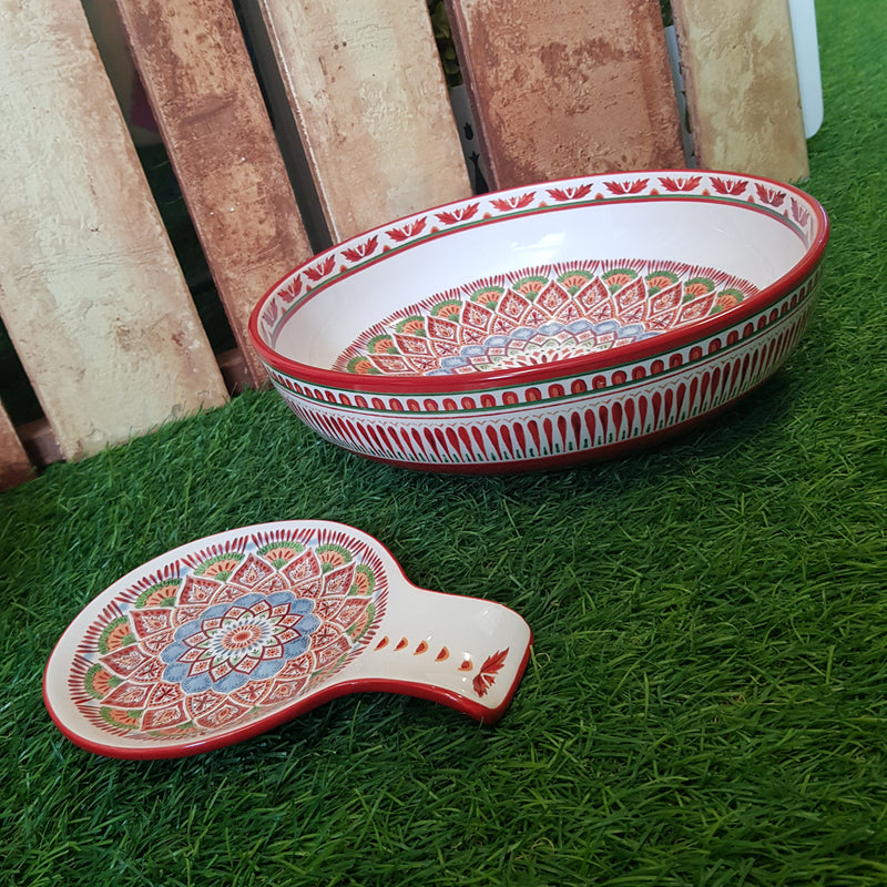 [NEW!] Assorted Festive Prints Huge Serving Bowl