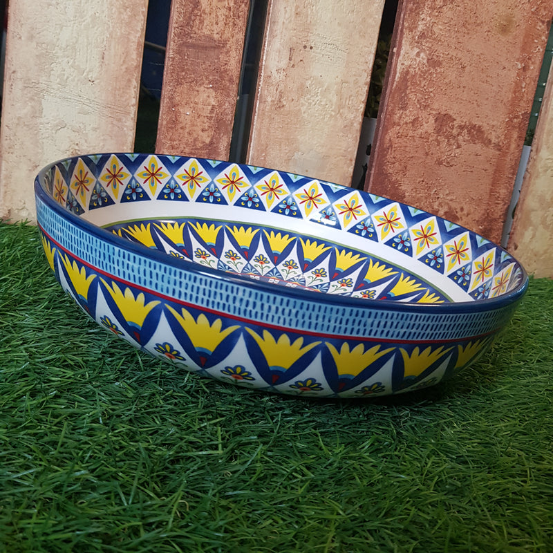 [NEW!] Assorted Festive Prints Huge Serving Bowl