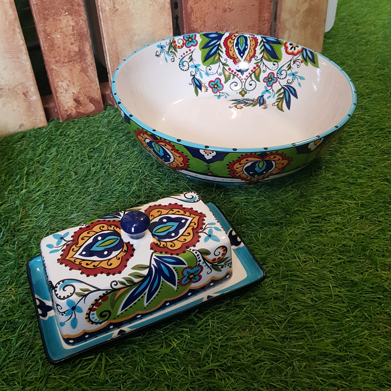 [NEW!] Assorted Festive Prints Huge Serving Bowl