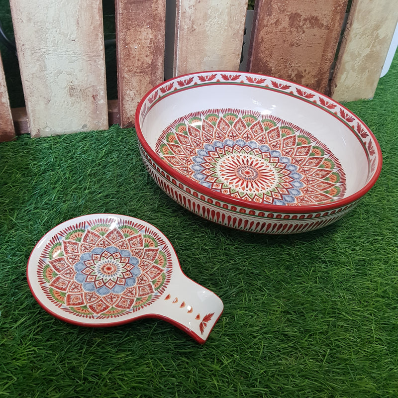 [NEW!] Assorted Festive Prints Huge Serving Bowl