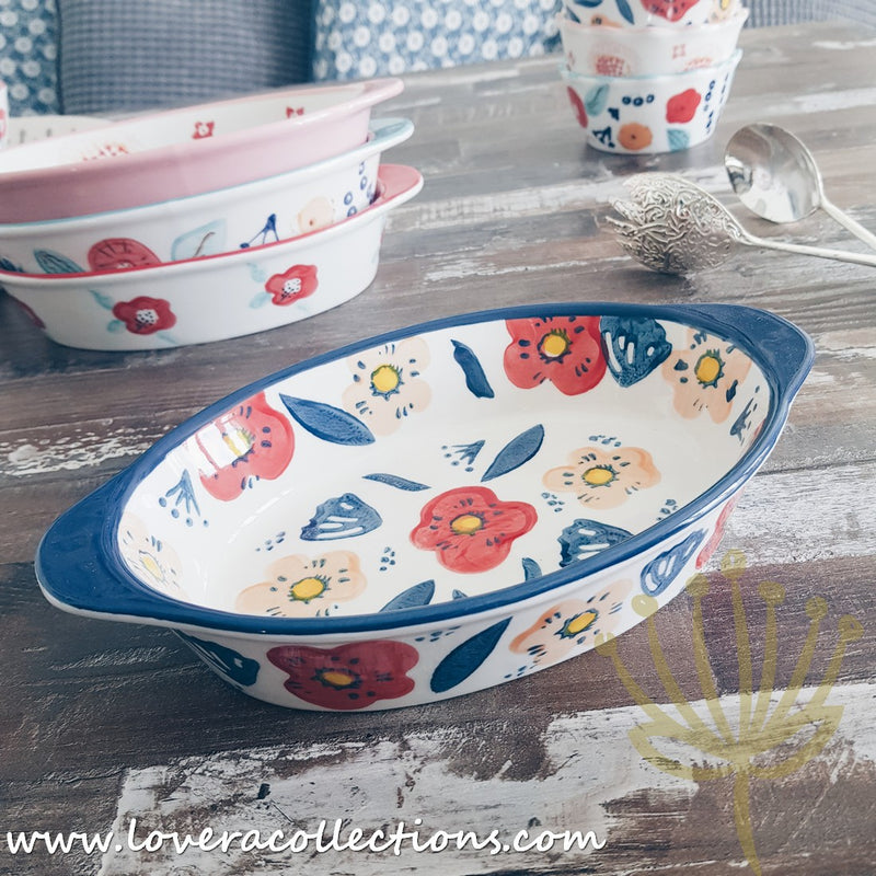 *BUY 1 FREE 1 PROMO* Handmade Assorted Prints Oval Baking Dishes & Trays - Lovera Collections