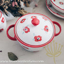 *LAST PRICE CLEARANCE PROMO* Handmade Red Floral Drinkware & Dinnerware Collection - Lovera Collections