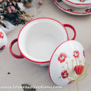 *LAST PRICE CLEARANCE PROMO* Handmade Red Floral Drinkware & Dinnerware Collection - Lovera Collections