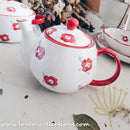 *LAST PRICE CLEARANCE PROMO* Handmade Red Floral Drinkware & Dinnerware Collection - Lovera Collections