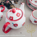 *LAST PRICE CLEARANCE PROMO* Handmade Red Floral Drinkware & Dinnerware Collection - Lovera Collections