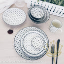 Awasaka Black & White Modern DOTS Dinnerware Collection - Lovera Collections