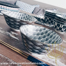 Awasaka Black & White Modern WAVES Dinnerware Collection - Lovera Collections