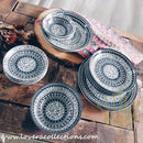 Awasaka Japan Black & White Tribal Dinnerware Collection - Lovera Collections