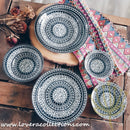 Awasaka Japan Black & White Tribal Dinnerware Collection - Lovera Collections