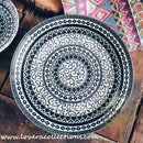 Awasaka Japan Black & White Tribal Dinnerware Collection - Lovera Collections