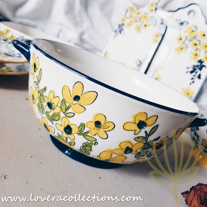 Botanic Yellow & Blue Floral Dinnerware & Serveware Collection - Lovera Collections