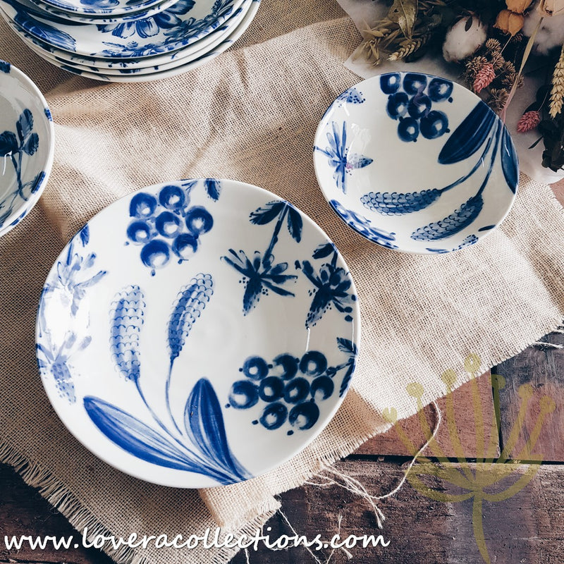 Aito Japan Botanical Blue & White Dinnerware Collection - Lovera Collections