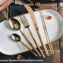 Claris Shiny Gold / Silver / Bronze Ion Plated Stainless Steel SS304 Cutlery Collection - Lovera Collections