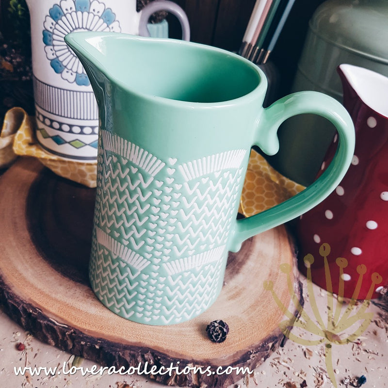 Cutesy Green Hearts Mug & Pitcher - Lovera Collections