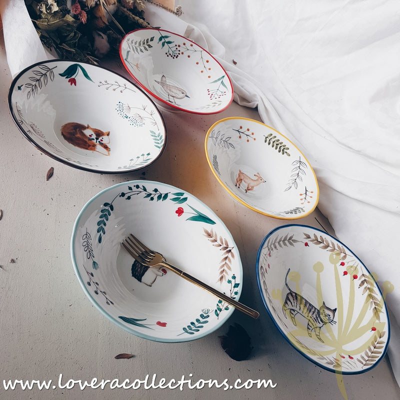 Forest Animals Colorful Pasta Dishes - Lovera Collections